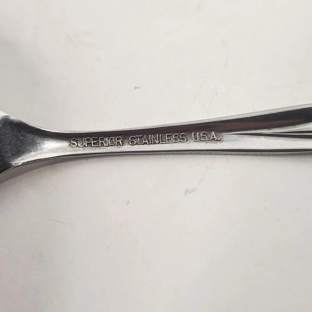 Vintage Superior Stainless USA RADIANT ROSE Sugar Shell Spoon Flatware...